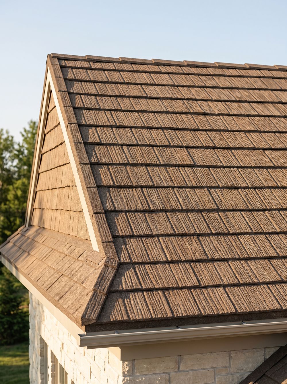 Weatherwood Shake profile on an upscale home